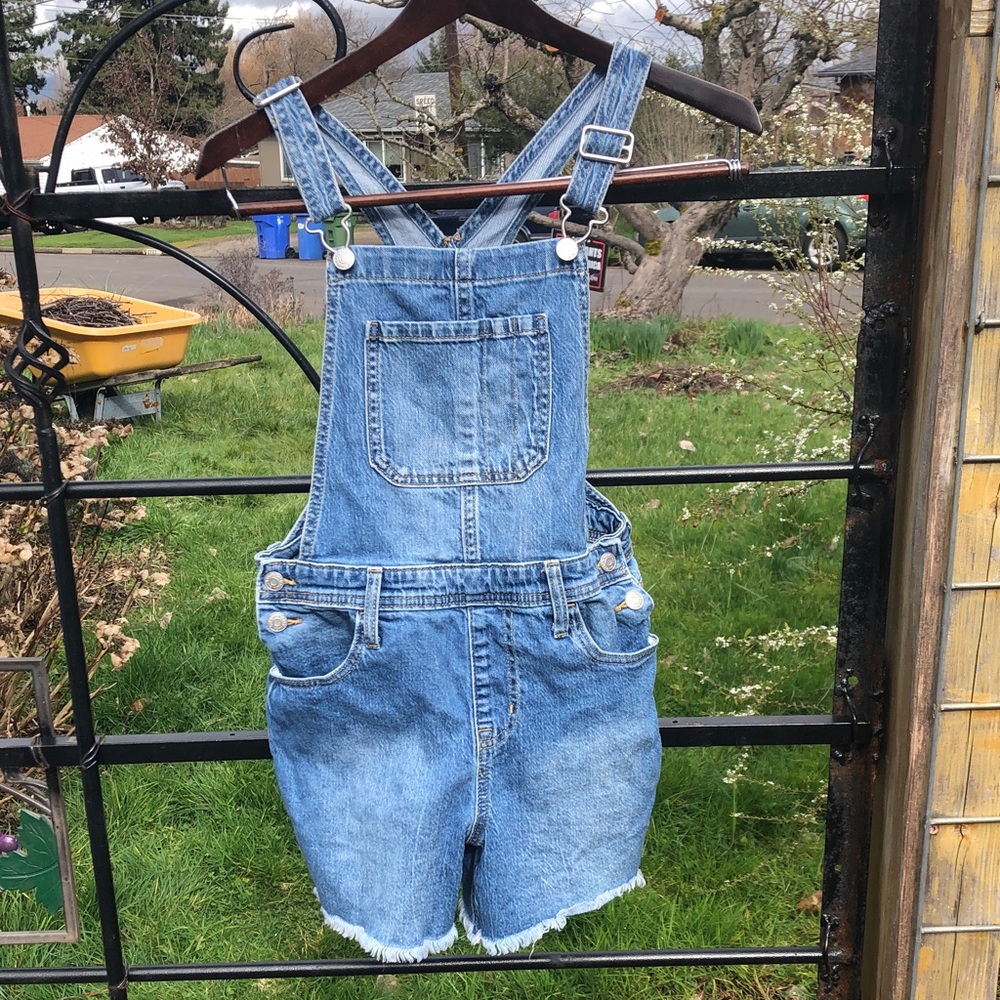 Cat & Jack denim overall shorts size 10 Girls